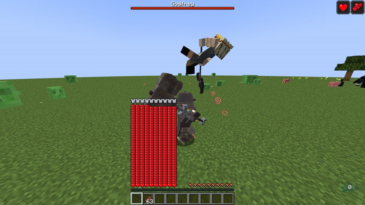 Una versión de Minecraft del jefe de Elden Ring, Godfrey, en el mod EpicEldenRing.