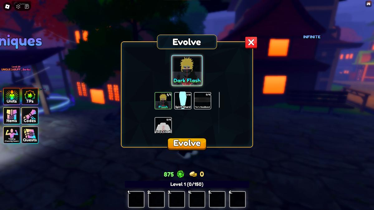 Roblox : Cómo evolucionar la unidad Flash Exotic en Anime Last Stand (ALS) 7 Anime-Last-Stand-Dark-Flash