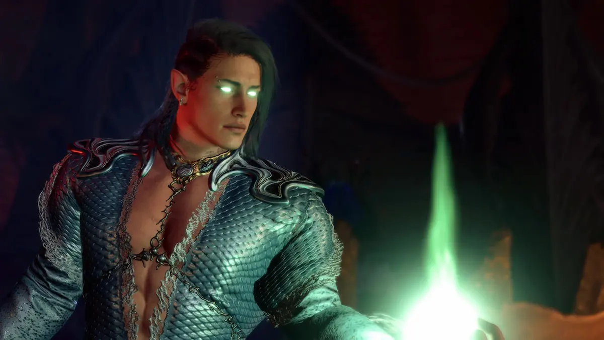 nigromante humanoide voluminoso con ojos brillantes levantando muertos