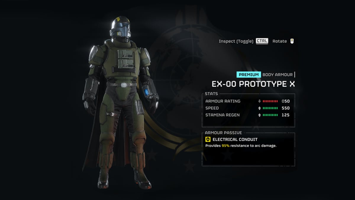 Helldivers 2 prototipo de armadura