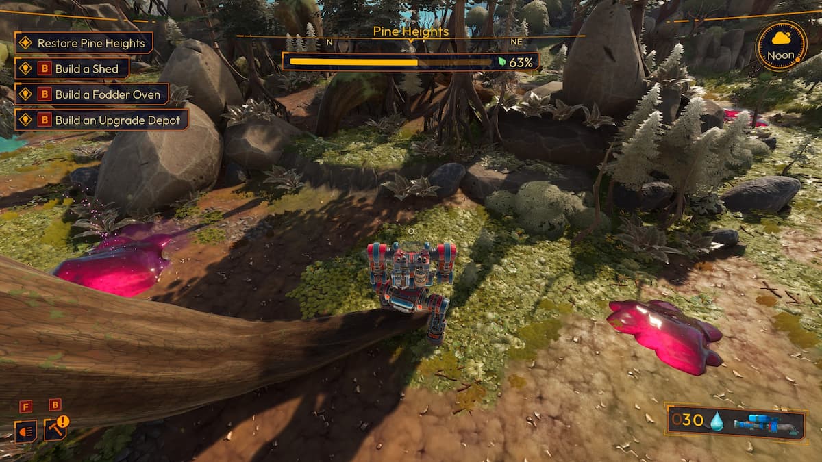 Ubicaciones de limo nocivo en Pine Heights en Lightyear Frontier