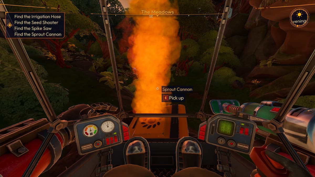 Cañón Sprout en caja amarilla en Lightyear Frontier