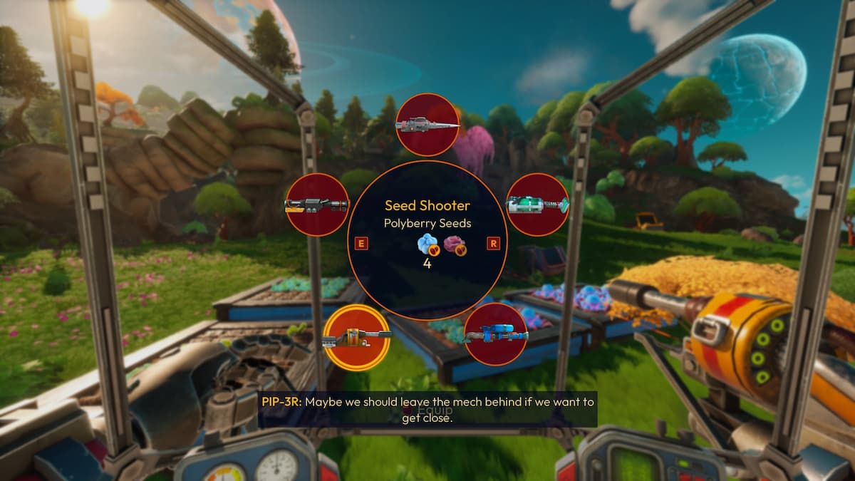 Menú de selección de semillas en Lightyear Frontier