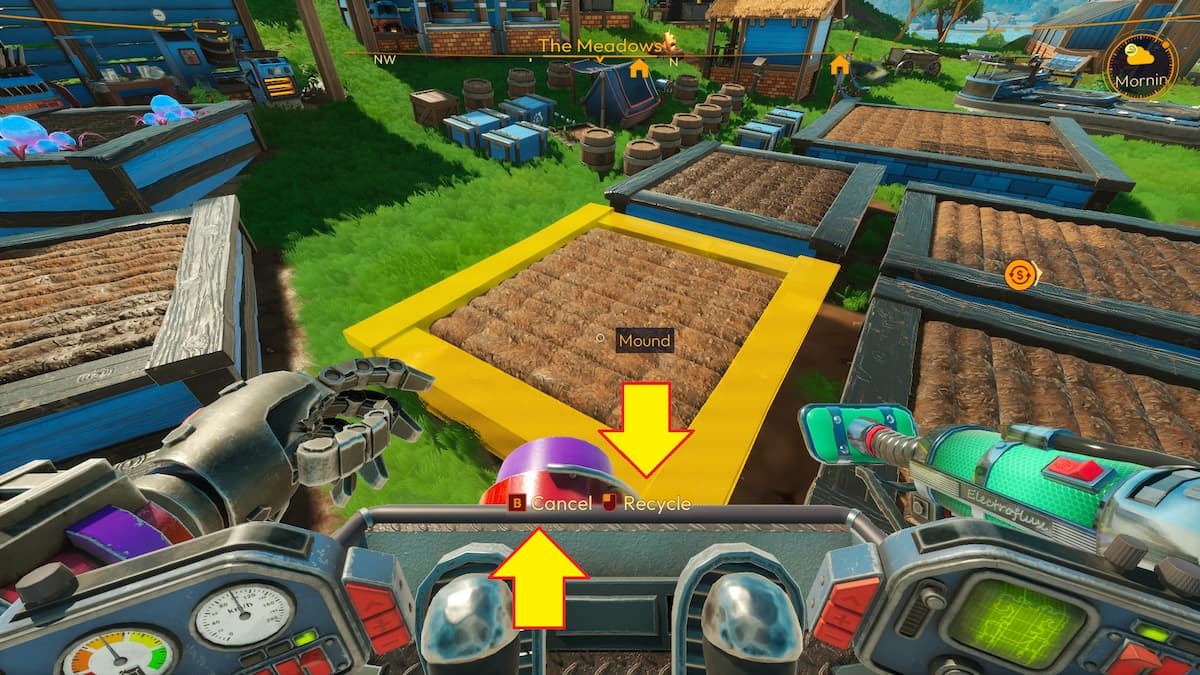 Menú de reciclaje en Lightyear Frontier