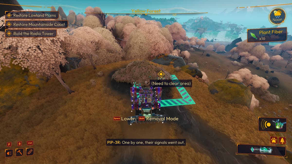 Ubicación de la torre de radio en Lightyear Frontier.