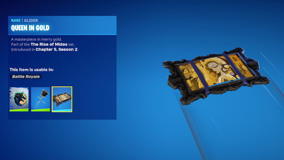 Un planeador con forma de pintura con marco dorado del rostro de una mujer.