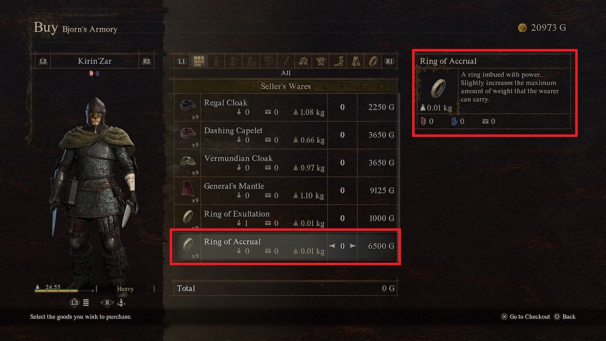 Cómo aumentar el tamaño del inventario en Dragon's Dogma 2 7 Anillo Dragons Dogma 2 que aumenta el tamaño del inventario.