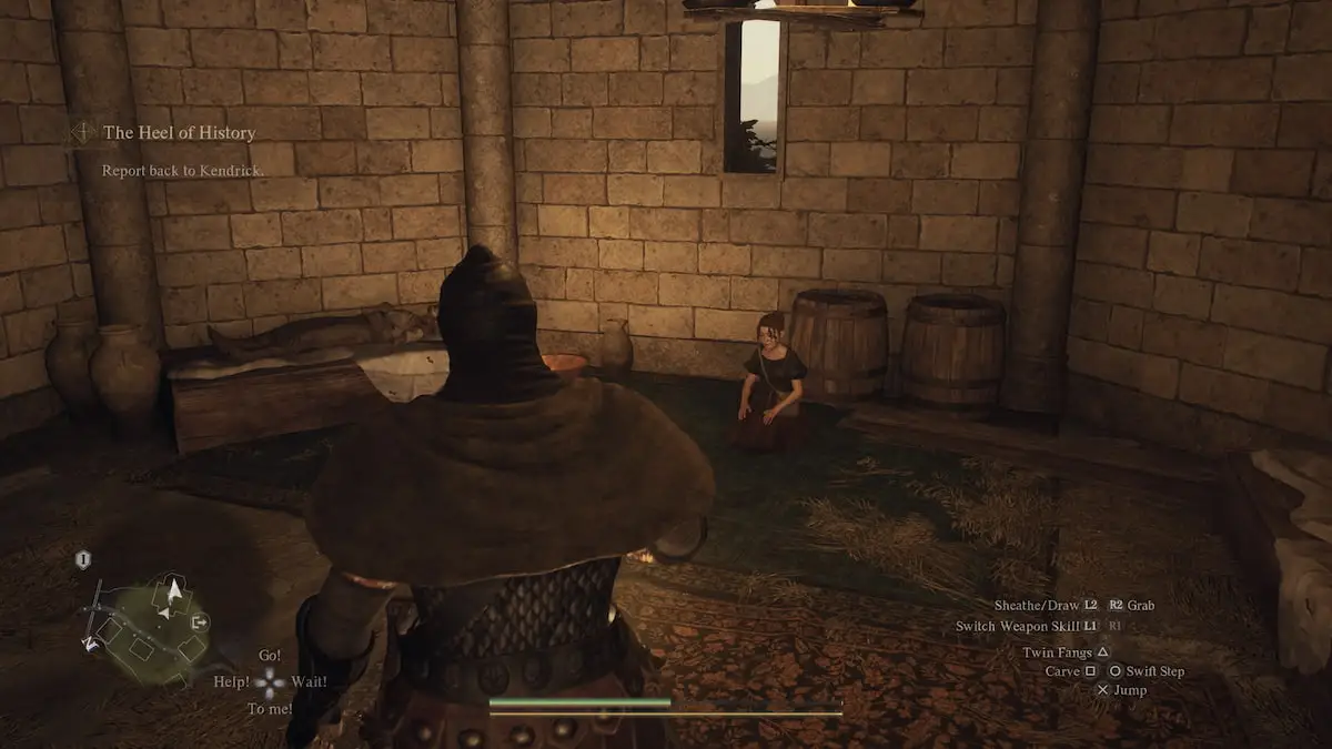 habitación con poca luz y con un niño en Dragons Dogma 2