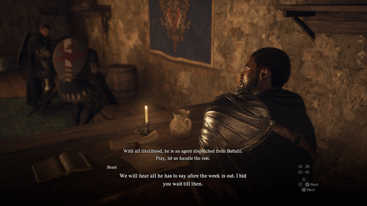 hablando con el capitán brant en dragones dogma 2