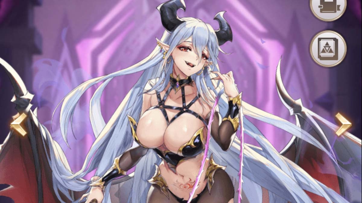 Pantalla principal del personaje súcubo en Pixel Heroes