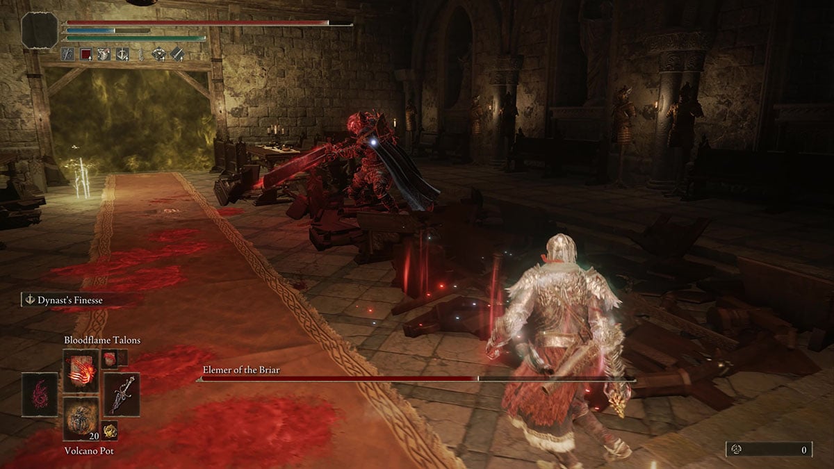 Elemer of the Briar atacando en Elden Ring