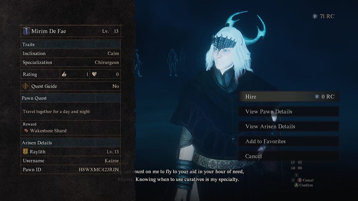 Un peón de hechicero en Dragon's Dogma 2