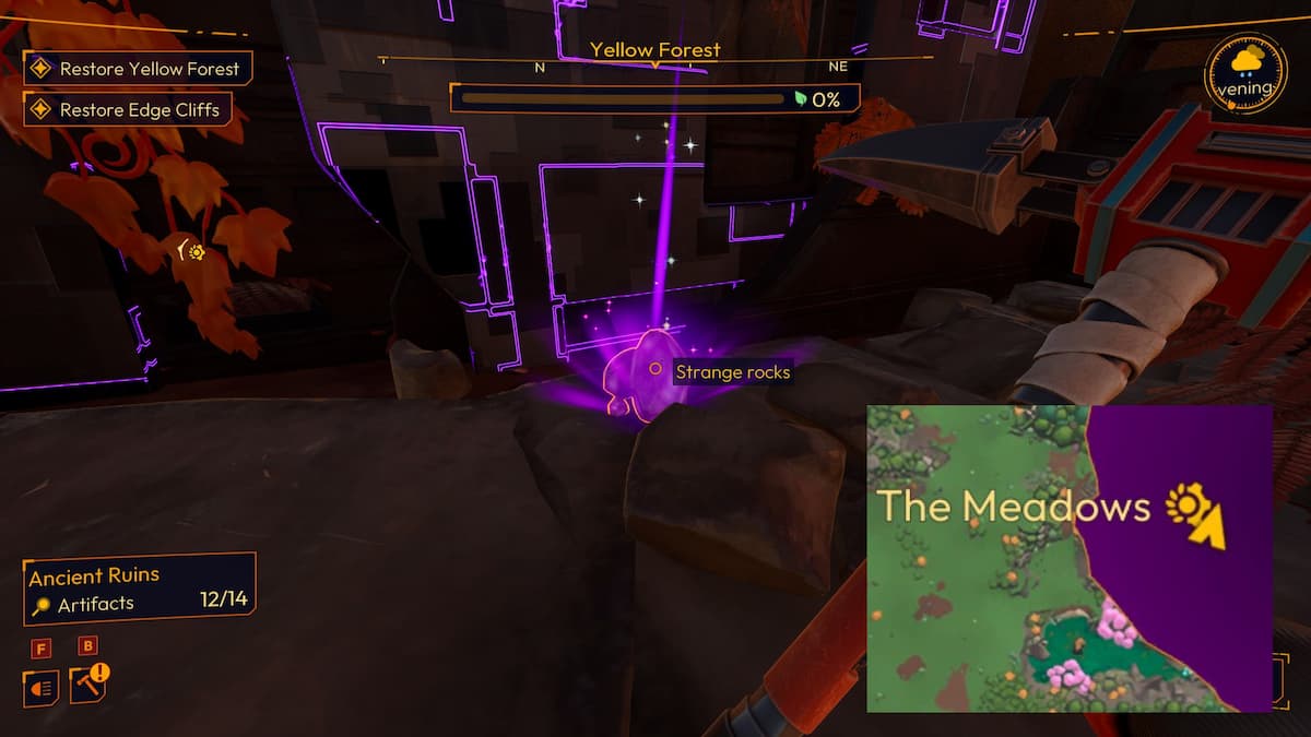 Todas las ubicaciones de artefactos en Yellow Forest en Lightyear Frontier 26 Una extraña roca encontrada en el Bosque Amarillo de Lightyear Frontier