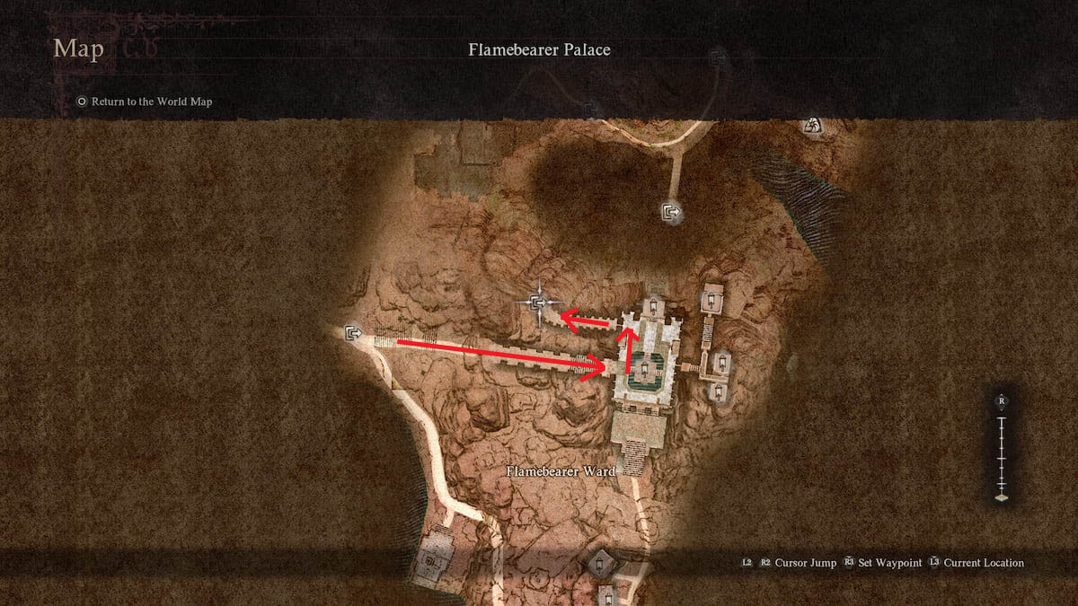 mapa del palacio bakbatthal en dragon's dogma 2