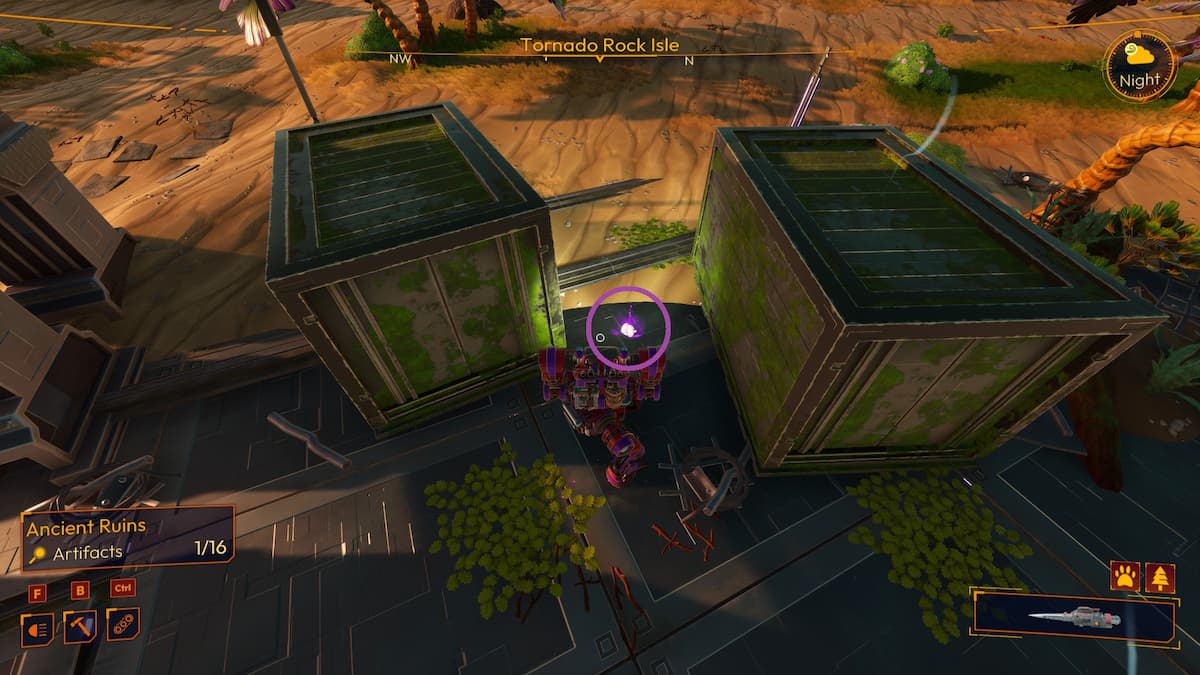 Ubicación del artefacto en Tornado Rock Isle en Lightyear Frontier