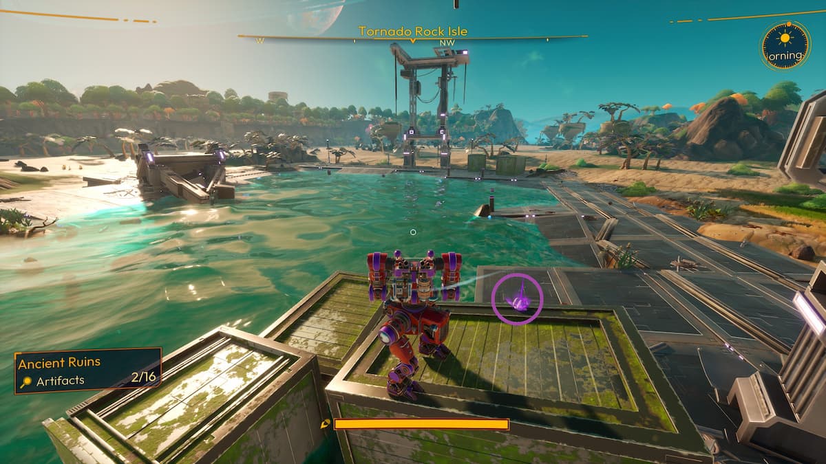 Ubicación del artefacto en Tornado Rock Isle en Lightyear Frontier