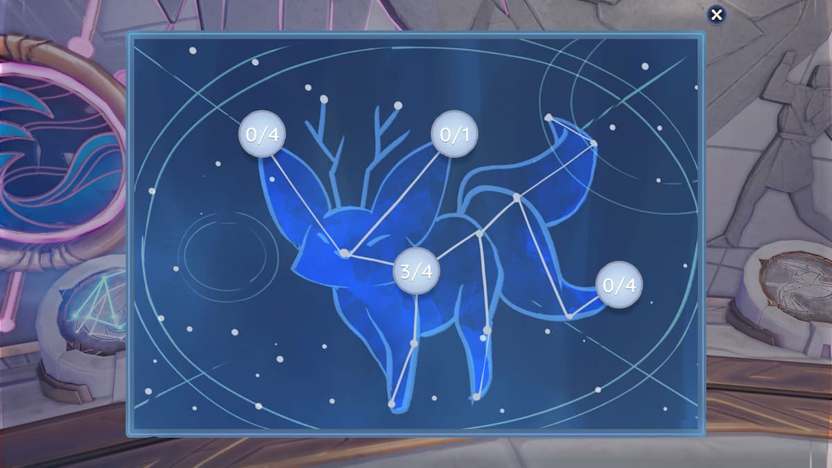 Paquetes de constelaciones de la Bóveda de las Llamas Kitsuu en el Templo del Cielo Nocturno. 