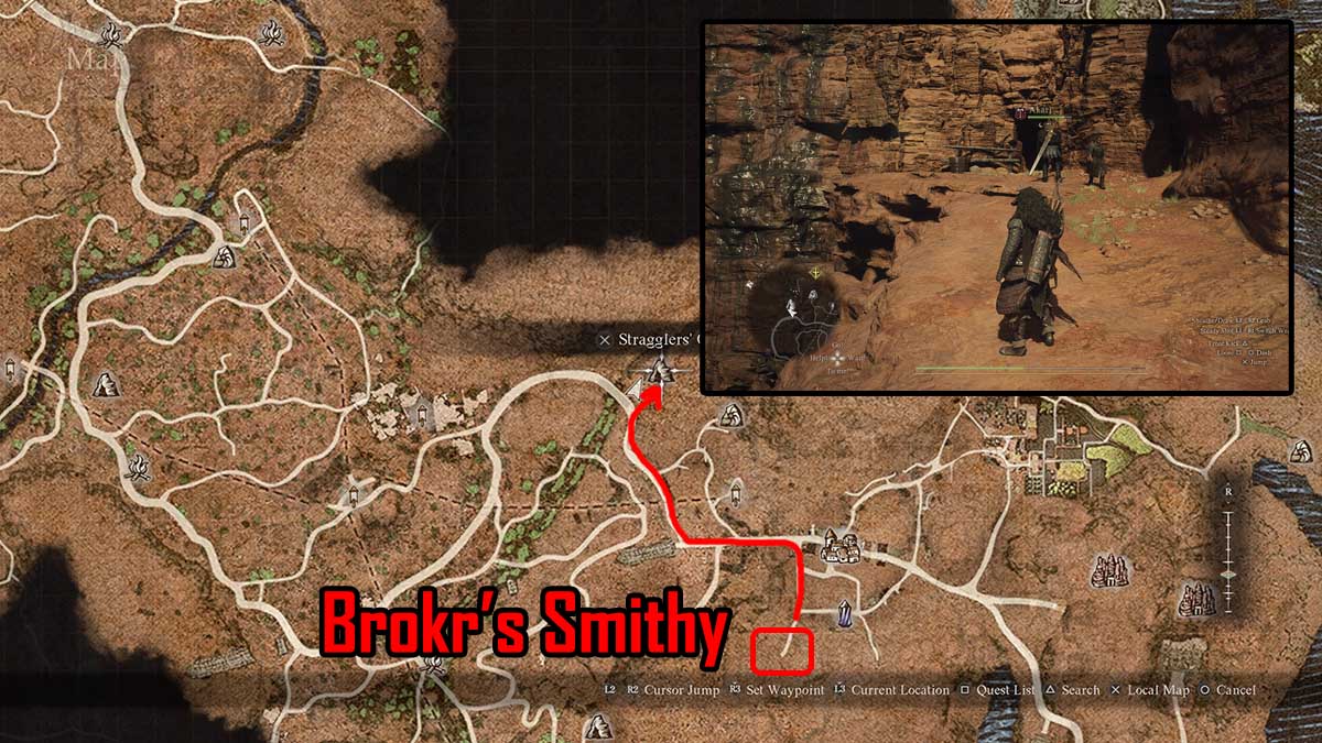 Camino a la cueva ScaleCinder en Dragons Dogma 2.