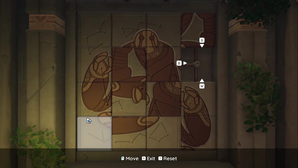 Posición inicial del rompecabezas deslizante Galdur. 