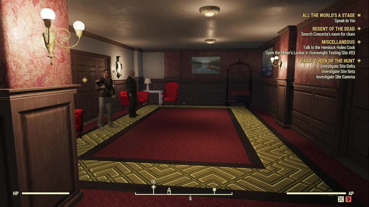 Dos guardias frente a la sala de Concerta Lombardi en el Casino Napolitano de Atlantic City.