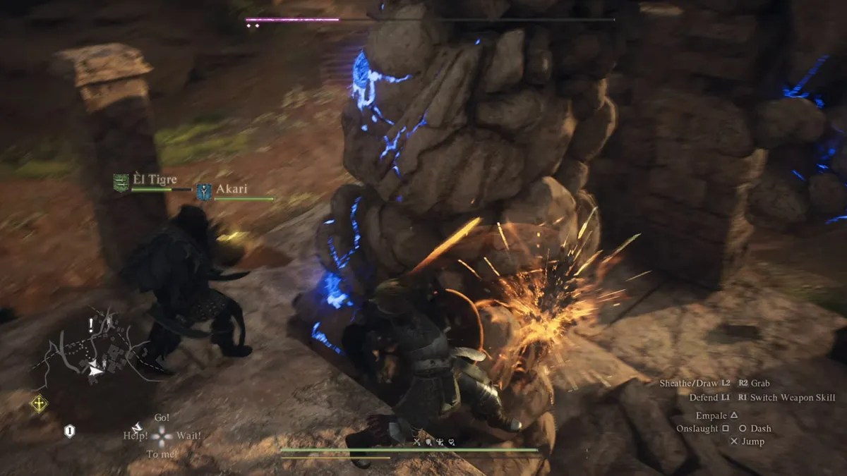 Los 10 mejores anillos de Dragon's Dogma 2 9 luchando contra un golem en dragones dogma 2