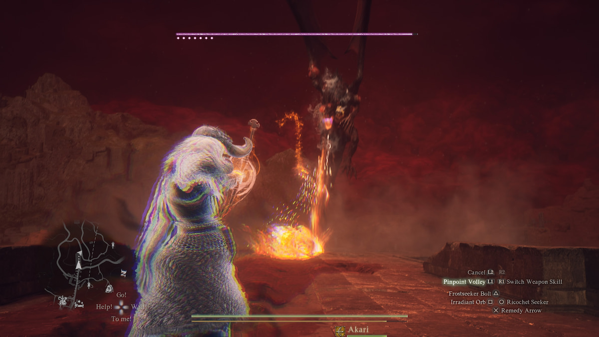 arquero mágico disparando un orbe de fuego explosivo