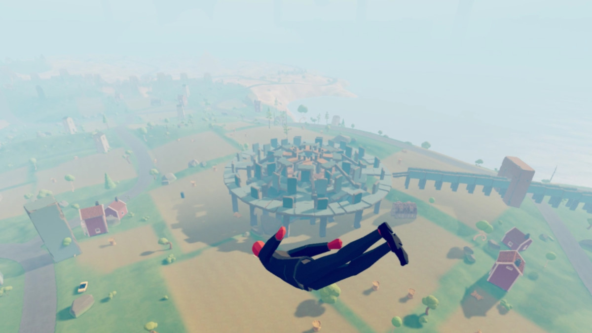 un jugador que cae al nivel en un simulador de campos de batalla totalmente preciso