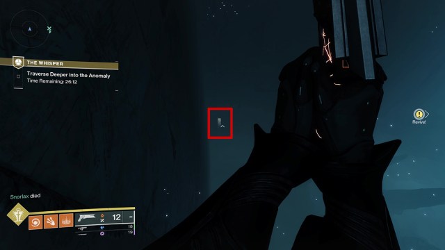 La salida del cuarto oscuro en la misión The Whisper Exotic en Destiny 2