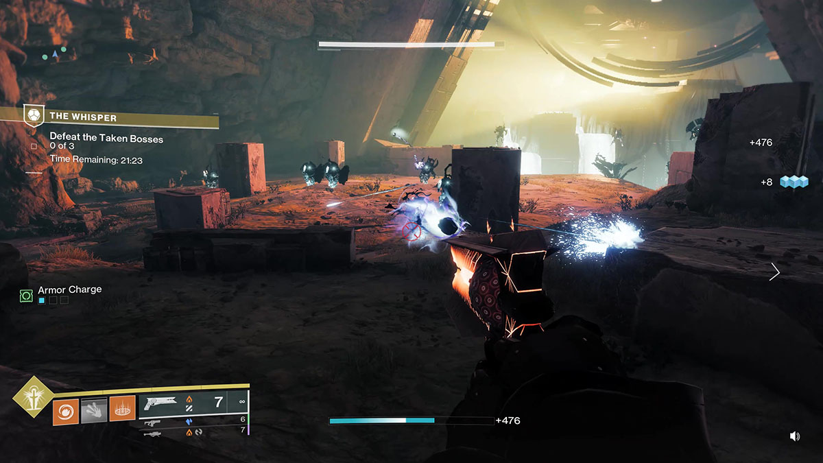 La arena del jefe en la misión The Whisper Exotic en Destiny 2