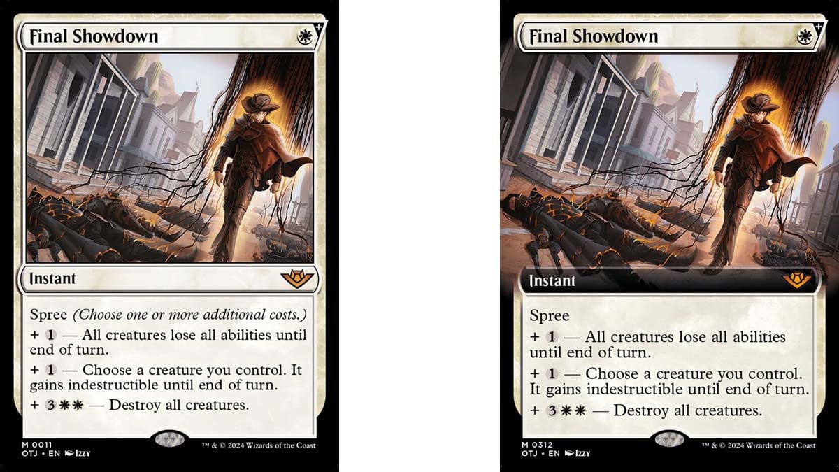 Variantes del arte de las cartas de Final Showdown en MtG
