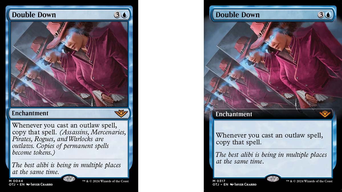 Variantes del arte de las cartas Double Down en MtG