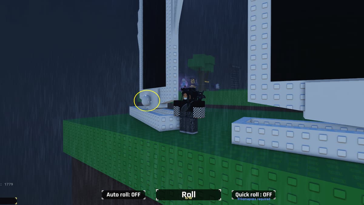 Todas las ubicaciones de huevos en el RNG de Roblox Sol 31 Tabla de clasificación blanca con huevo grisáceo directamente contra ella.