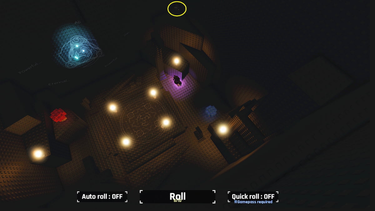 Todas las ubicaciones de huevos en el RNG de Roblox Sol 45 Sala del Altar con huevo en la parte superior derecha