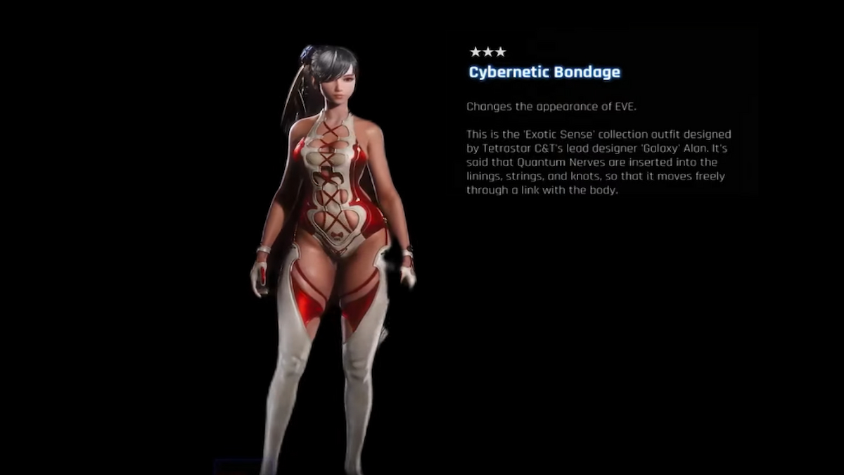 Diseño de bondage cibernético de hoja estelar para eve