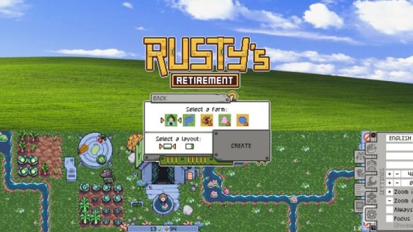 The main menu of Rusty