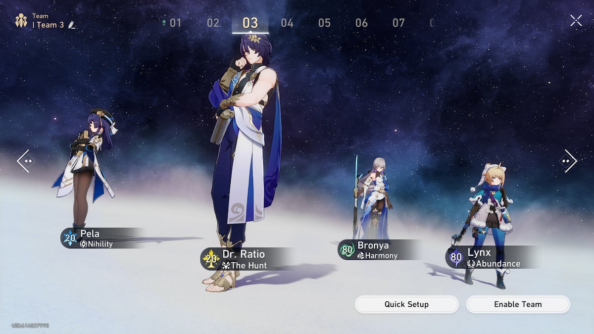 Equipo Honkai Star Rail Dr. Ratio