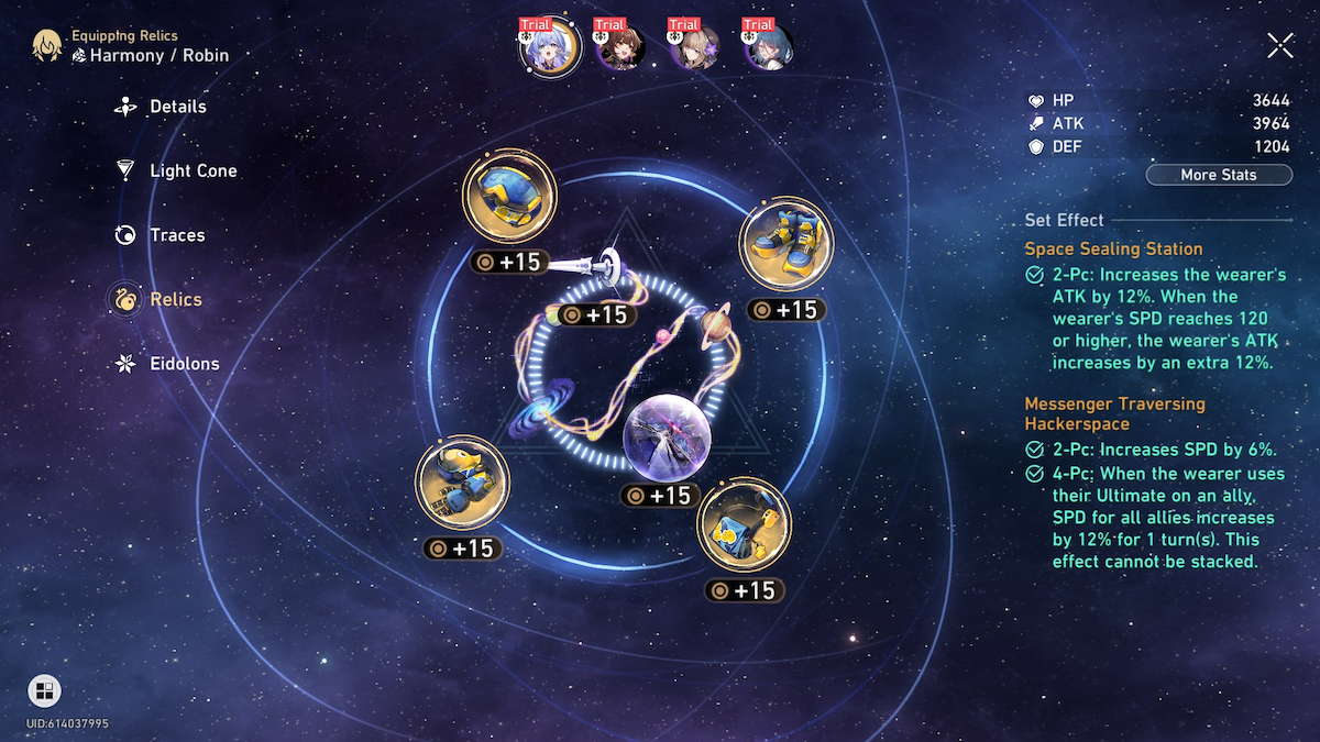 Reliquias de Honkai Star Rail Robin