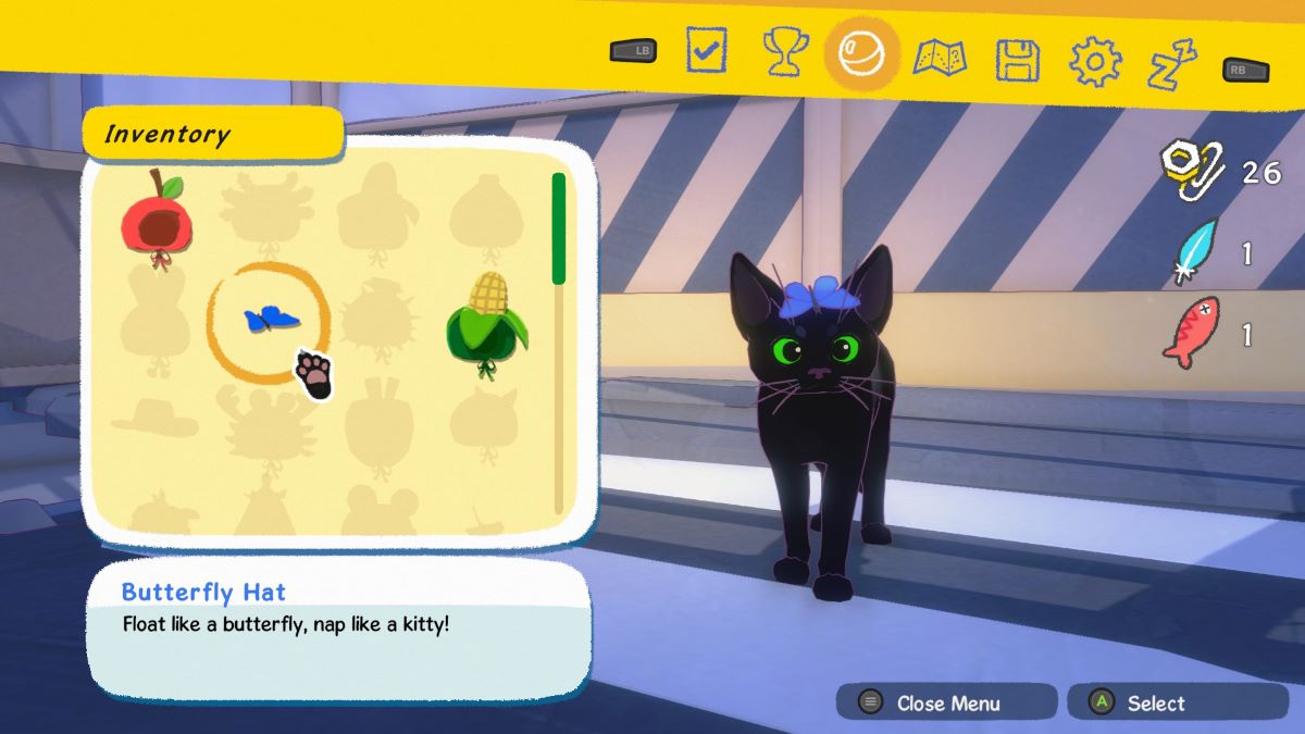 Kitty con el sombrero de mariposa en Little Kitty Big City