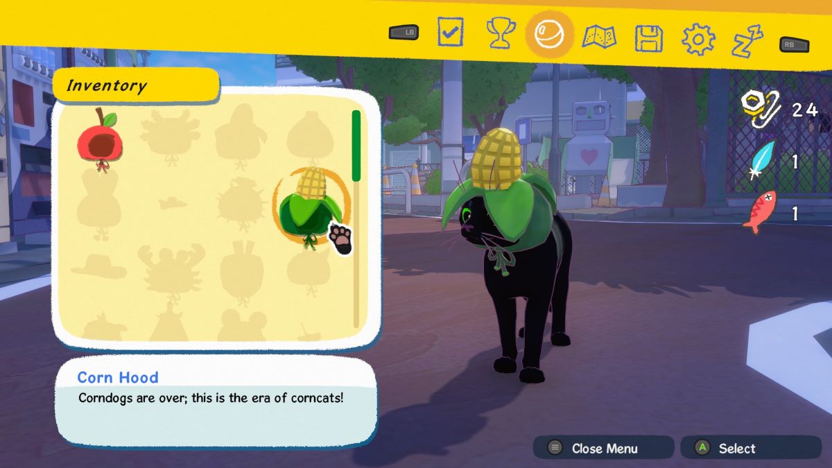 Kitty con la capucha de maíz en Little Kitty Big City