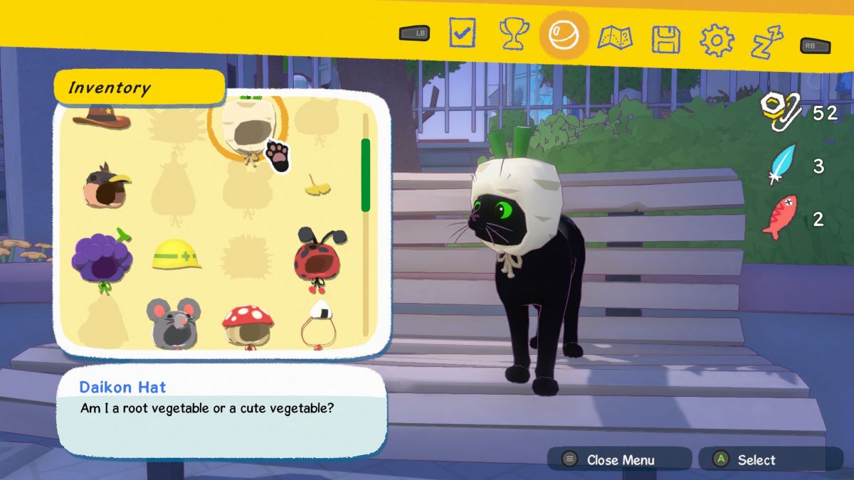 Kitty con el sombrero Daikon en Little Kitty Big City