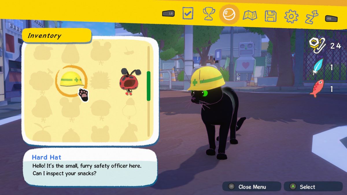 Kitty usando el casco en Little Kitty Big City