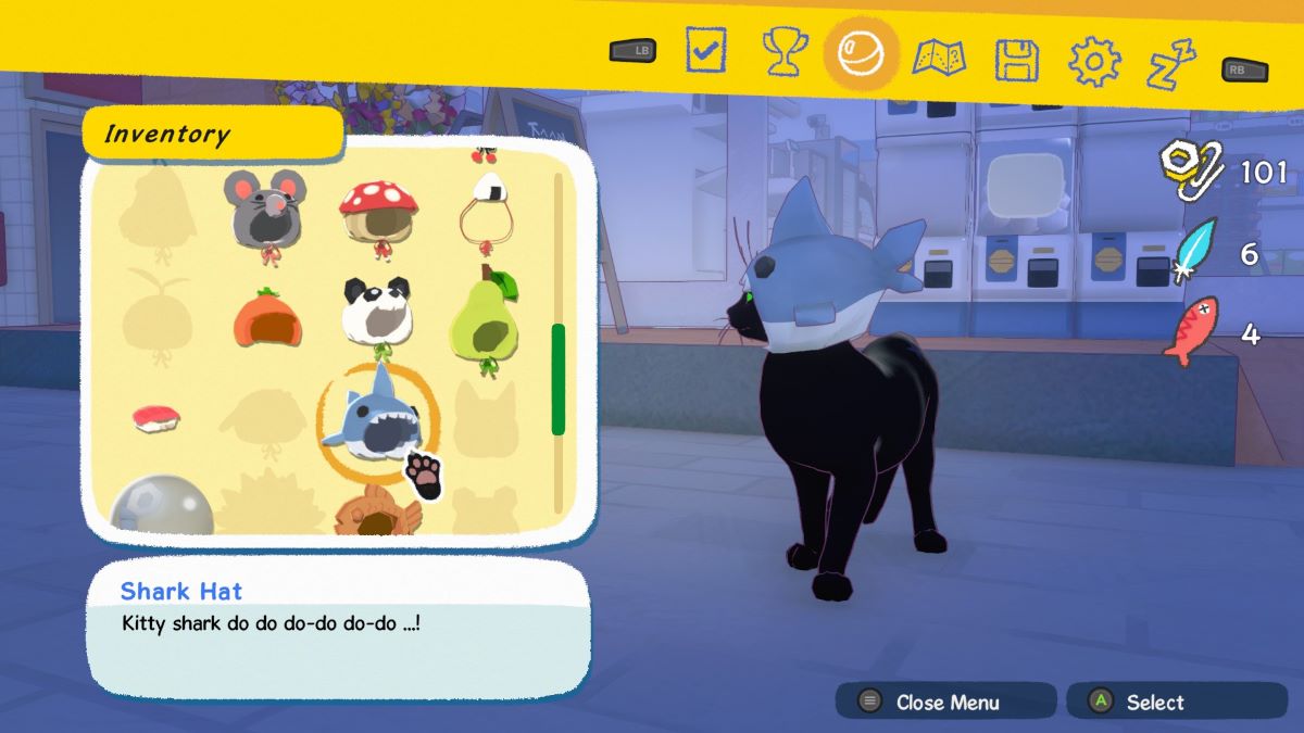 Kitty con el sombrero de tiburón en Little Kitty Big City