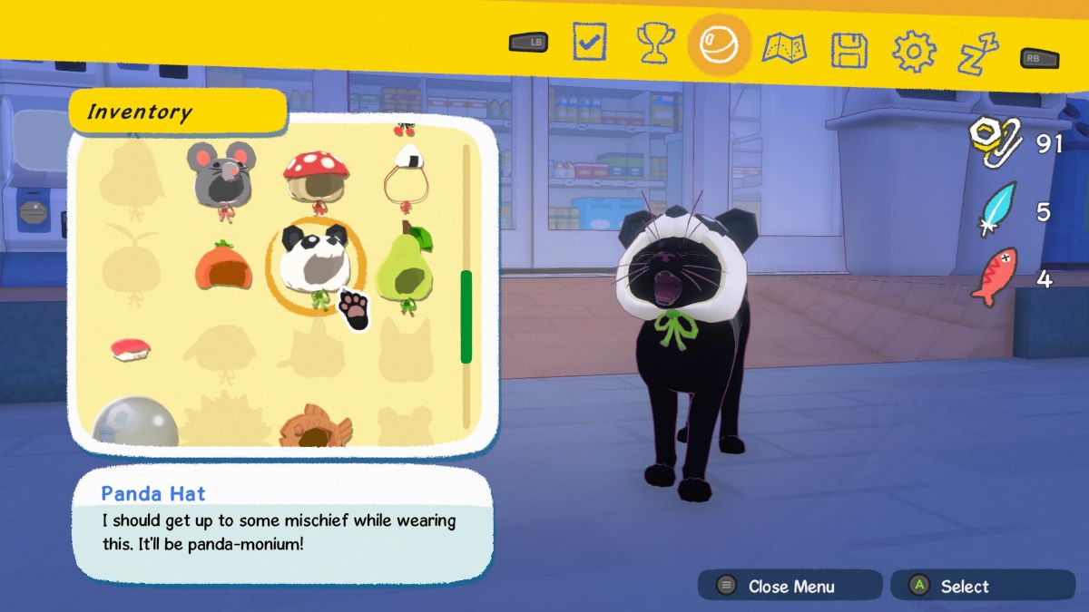 Kitty con el sombrero de panda en Little Kitty Big City