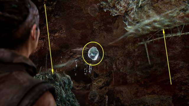Usando la primera gota de agua para alcanzar la bola tres en la prueba de bola tres en Senua's Saga Hellblade 2