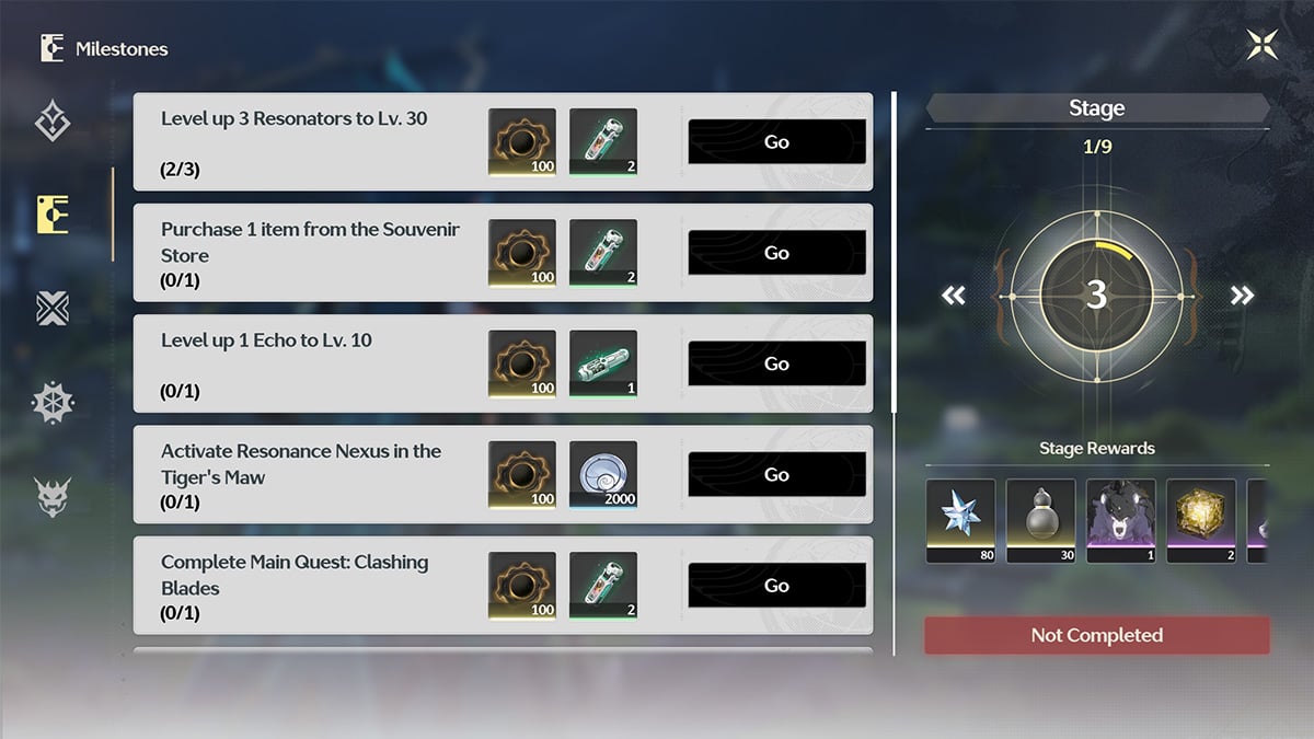 Mejores formas de aumentar el nivel sindical en olas borrascosas 15 La pantalla de la Guía en Wuthering Waves