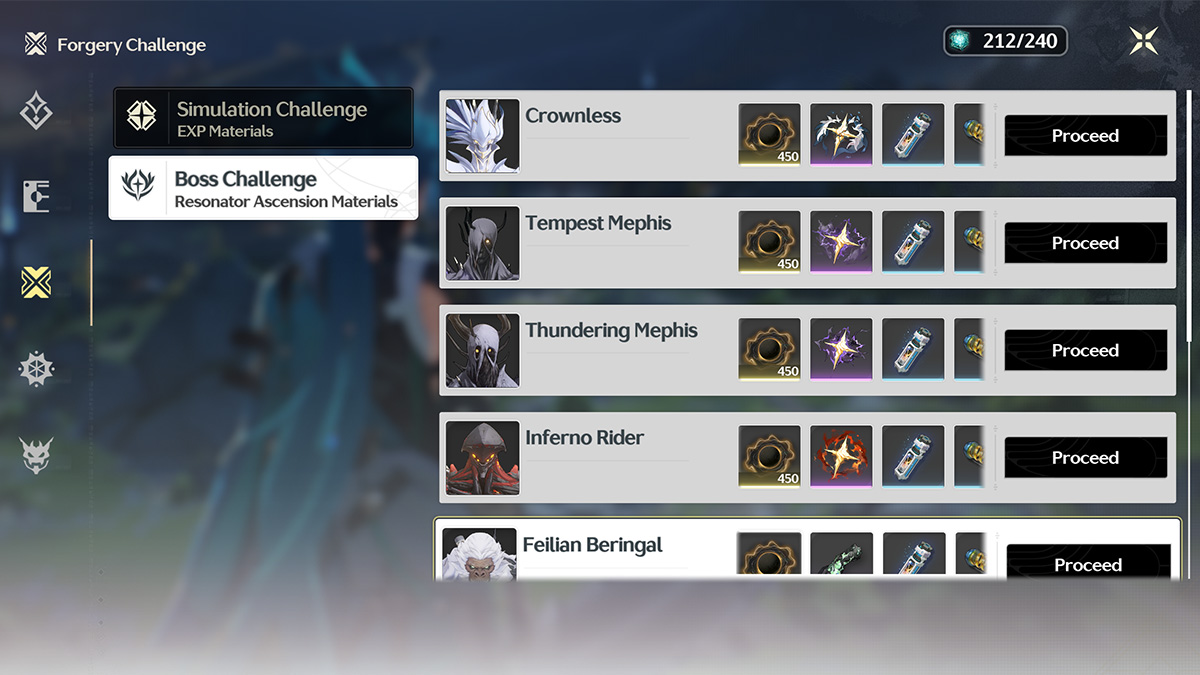 Mejores formas de aumentar el nivel sindical en olas borrascosas 14 Una pantalla de desafíos iniciales en Wuthering Waves