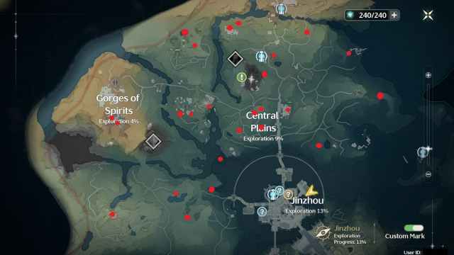 Ubicaciones de ataúdes en las Gargantas de los Espíritus y las Llanuras Centrales Olas Borrascosas