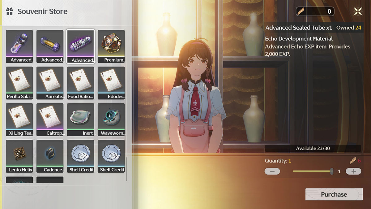 La tienda de souvenirs en Wuthering Waves