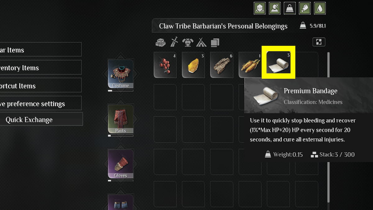 Hacer que los miembros de la tribu se curen con vendas en Soulmask