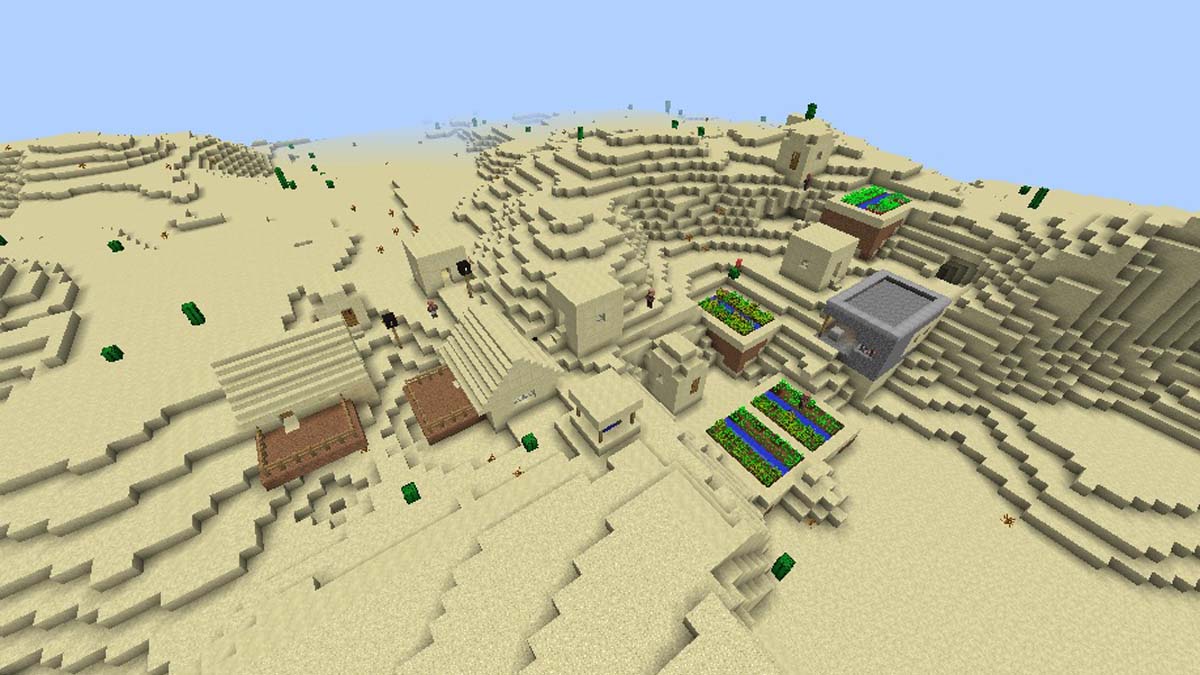 Herrero en un pueblo desértico en Minecraft